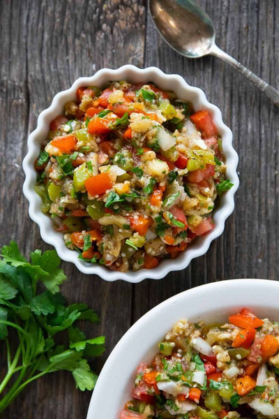 Eggplant tomato salad
