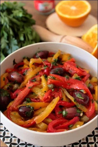 Red Pepper Tomato & Olives Salad