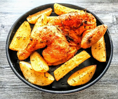 Half Rotisserie Chicken & Potato Weges