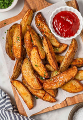 Beef Burger & Potato Wedges