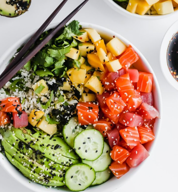 Salmon Poke bowl - raw or cooked