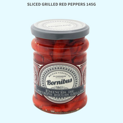 Sliced grilled red peppers - Eminces de poivrons rouges grilles Bornibus